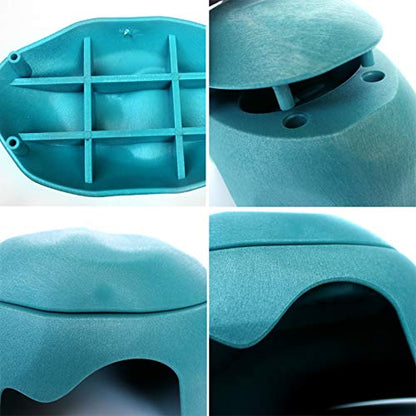 Reptile Hideouts Box with 2 Ceramic Sinks to Increase Humidity Terrarium Reptile Hide Habitat Humidify Cave for Turtle Lizard Tortoise Amphibians Snake, 9.8x5.9x5.9 - color: Blue