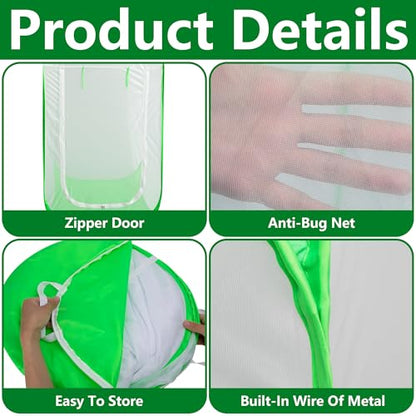 48" x 28" x 28" Pop Up Garden Mesh Plant Cover, Plant Protectors Mesh Plant Enclosure, Garden Net Cage Pest Protection Guard Tent with Storage Bag for Protect Plant Vegetable Fruit from Birds Insects - color: 48 X 28 X 28 Inch