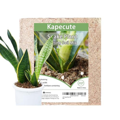 2QT Snake Plant Soil, Organic Sphagnum Moss Fiber Debris Based Potting Soil Mix for Indoor Plants