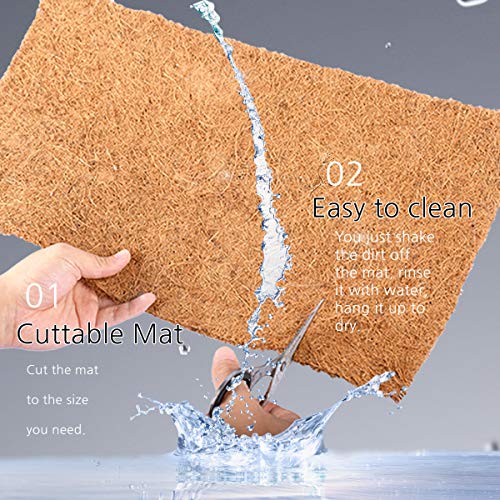 Reptile Carpet Natural Coconut Fiber, 36" x 18" Tortoise Carpet Mat for Pet Terrarium Liner, Reptile Bedding Supplies for Lizard, Snake, Chameleon, Turtle, Bearded Dragon (2 Pack) - size: 36"x18" 2pack