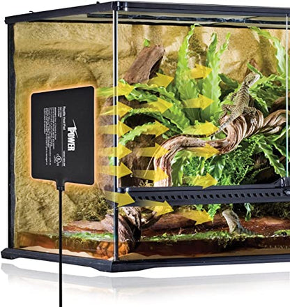iPower Reptile Heat Pad Under Tank Terrarium Warmer Heating Mat for Turtle, Lizard, Frog, Snake, Reptile, and Other Small Animals, 6X8 Inch, 8W Black - size: 6 X 8 Inch, style: 1 Pack