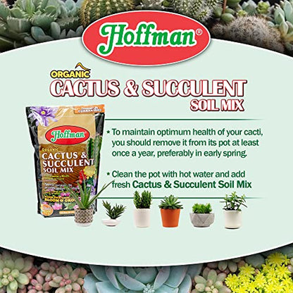 Hoffman 10410 Organic Cactus and Succulent Soil Mix, 10 Quarts