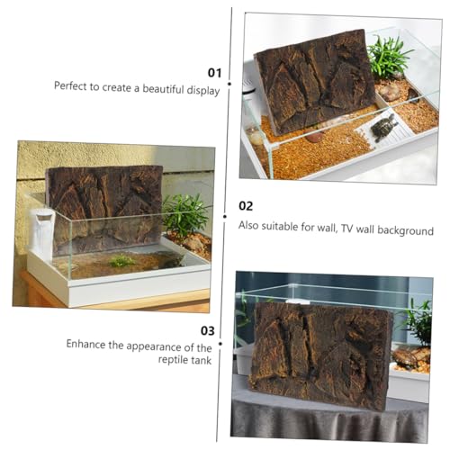 3D Turtle Tank Decorative Panel Aquarium Background Reptile Tank Accessory Large Decor 2 Pack