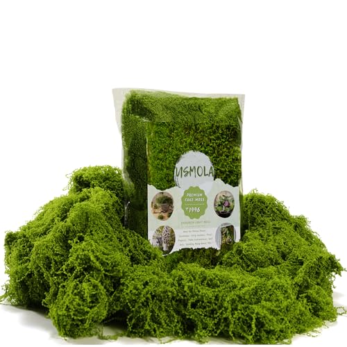 USMOLA 3.5OZ Fake Moss for Plants Indoor - Artificial Moss for Table Centerpieces, Fairy Gardens, Terrariums - Realistic Faux Grass for Wedding Christmas Party Decor (Light Green) - color: Light Green