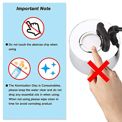 FITNATE 350ml/H Mist Maker, Stainless Steel Mist Maker Fogger for Water Fountain Pond Rockery, with Removable Splash Guard, Atomized Disc and Changing Tools