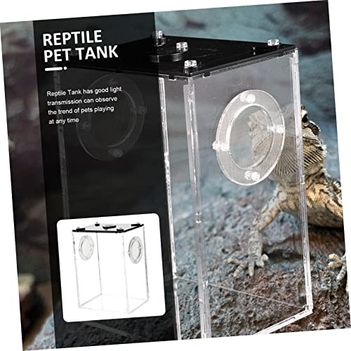 ORFOFE Reptile Breeding Box Professional Transparent Reptile Tank for Snakes Lizards Spiders and More Ventilated Acrylic Habitat with Full View Design for Easy Observation
