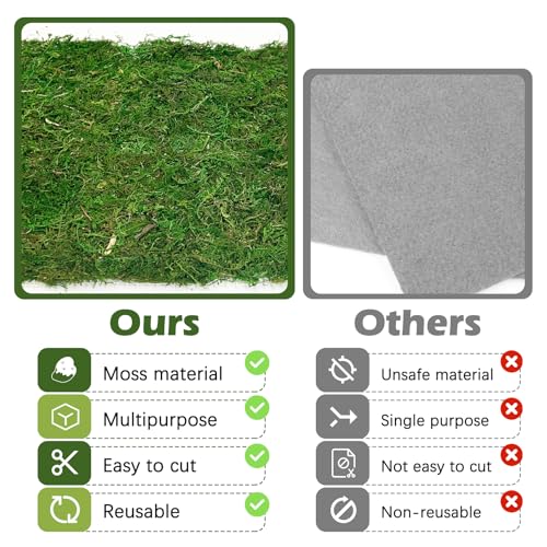 2 PCS Reptile Carpet Cuttable Terrarium Mat Artificial Moss Reptile Liner Green Substrate Flooring Bearded Dragon Tank Accessories for Leopard Gecko Lizard Snake Tortoise (11.81" x 23.62") - size: 11.81" x 23.62"(2 Pcs）