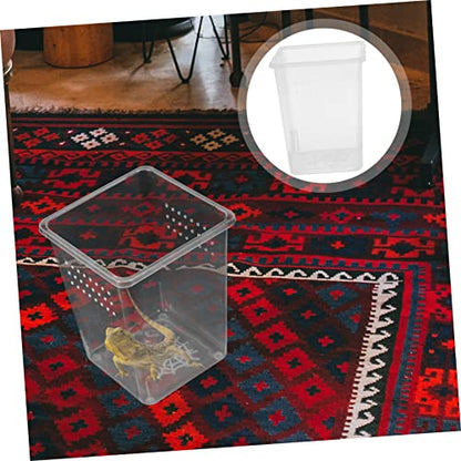 Abaodam 3Pcs Reptile Feed Bins Spider Enclosures with Ventilation for Snails Tarantulas and Other Creatures Habitat Box for Pet Observations