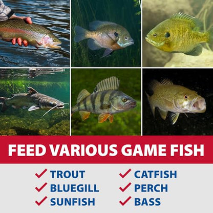 The Pond Guy Game Fish Grower Floating Pellet Food, Complete Aquatic Nutrition for Bass, Trout, & Catfish in Freshwater Ponds & Lakes, 17 lbs