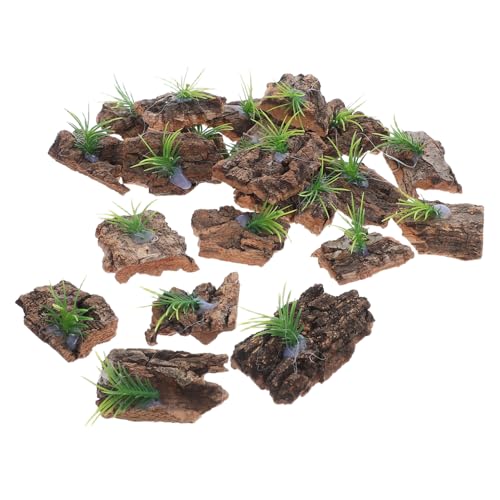 Happyyami 20pcs Natural Cork Bark for Reptile Tank Realistic Tree Bark Background for Terrarium and Aquarium Decor Decay-Resistant Climbing Habitat Accessory for Lizards Turtles and Snakes