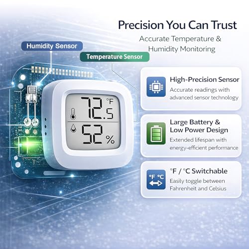 Suction Cup Reptile Thermometer Hygrometer,Large Screen °F/°C Temp&Humidity Gauge for Terrarium Tank Enclosure,Strong Hold,for Gecko,Bearded Dragon,Snake,Tortoise,Hermit Crab,Jumping Spider (1 White) - color: 1 White