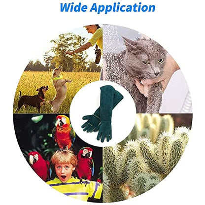 Animal Handling Anti-Bite Gloves, Reinforced Leather Welding Gloves for Gardening Dog Training Cat Scratch - size: 40cm/ 16inch