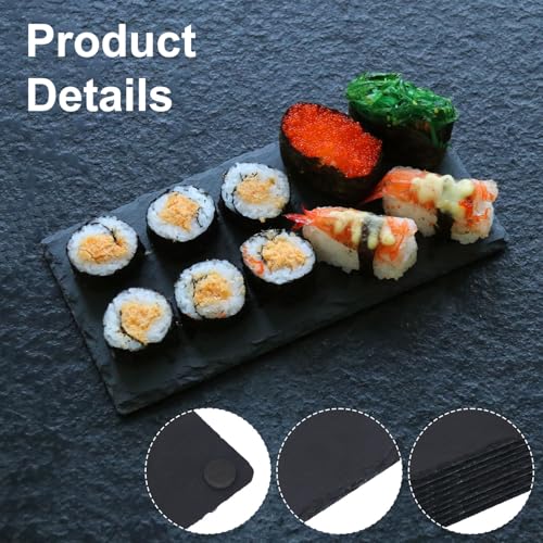 13 Pack 4 x 8 Inch Slate Cheese Boards, Black Rectangle Slate Charcuterie Boards, Natural Charcuterie Stone Plates for Parties, Gifts, and Special Events, Cheese, Sushi, Food. - size: 13 Pack 4 x 8 Inch
