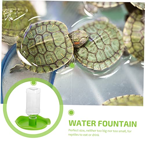 Pet Fountain Water Bowl Reptile Food Tray Automatic Feeder Plastic Easy to Lizard Tortoise Multi-Purpose Stand