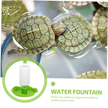 Pet Fountain Water Bowl Reptile Food Tray Automatic Feeder Plastic Easy to Lizard Tortoise Multi-Purpose Stand