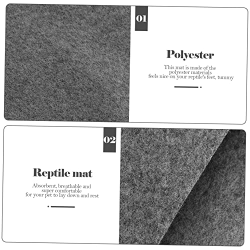 balacoo 2pcs Reptile Carpet Mat Convenient Snake Bedding Tortoise Bedding Absorbent Terrarium Liner for Lizards Geckos and Snakes Grey - color: Grey