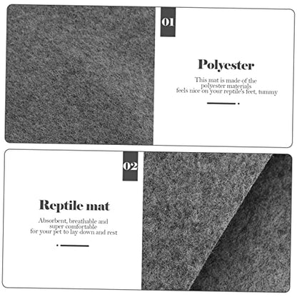 balacoo 2pcs Reptile Carpet Mat Convenient Snake Bedding Tortoise Bedding Absorbent Terrarium Liner for Lizards Geckos and Snakes Grey - color: Grey
