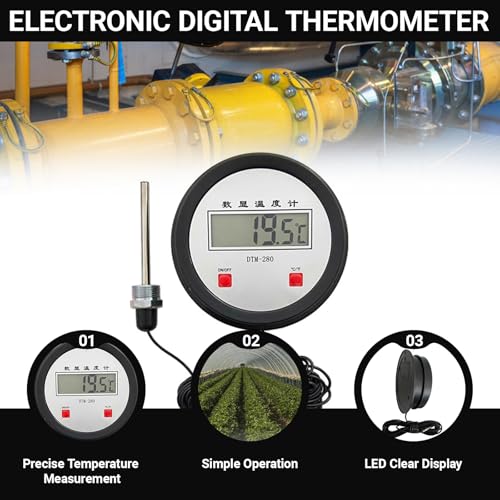 Accurate Industrial Digital Thermometers with Long Probe for Accurate Temperature Measurement in Hard to Reach Areas