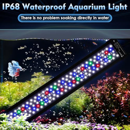 AQQA LED Aquarium Light 36W for 24-32 Inch Fish Tank, 24/7 Mode&DIY Mode Full Spectrum Fish Tank Light, IP68 Waterproof High Lumen Aquarium Plant Light, Adjustable Brightness/Timer, Memory Function - size: For 24'' - 32'' Tank