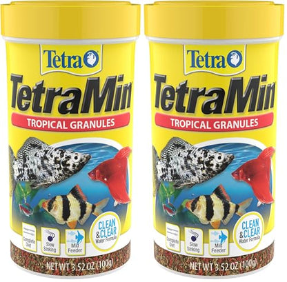 Tetra TetraMin Tropical Granules 3.52 Ounces, Nutritionally Balanced Fish Food (Pack of 2) - size: 3.52 Ounce (Pack of 2)