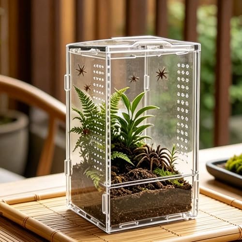 Genérico Jumping Spider Terrarium - Habitat Acrylic Tarantulas,Religious Mantis Enclosure | for Breeders Pet Lovers Educators School Projects Living Room Study Stores Office