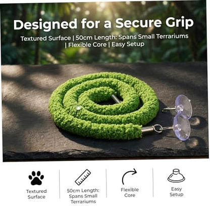 Alasum Reptile Climbing Vines Terrarium Rope 50cm Simulation Moss Vine for Leopard Gecko Habitat for Lizard Tank Accessories
