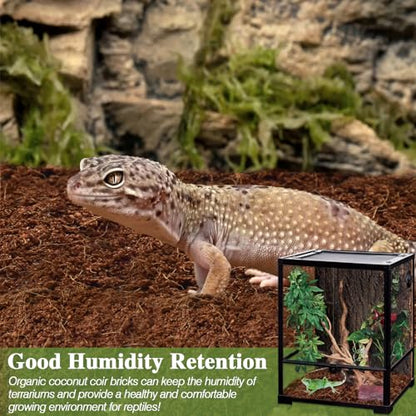 ZeeDix 1 Pack Coconut Fiber Substrate, 100% Organic Coconut Husk Coco Coir Brick Terrarium Bedding for Reptiles, Tortoise, Bearded Dragon, Leopard Gecko, Snake, Hermit Crabs, Frogs, Tarantula - color: 1pcs