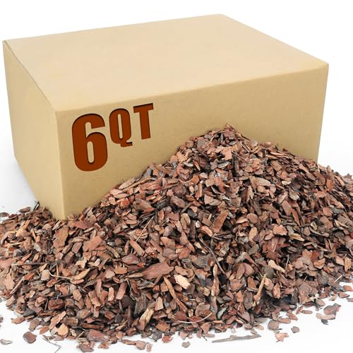 6qt Organic Orchid Potting Bark -Natural Mulch for Potted Plants, Root Development of Orchid Plants and Garden Soil Amendment Mix - color: Small, size: 6qt