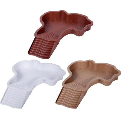 Extra Large Reptile Bathing Pool Reptile Feeding Dish Water Bowl with Ramp Aquarium Ornament for Gecko, Snake, Turtle, Bearded Dragon, Lizard Bath (Brown Red) - color: Brown Red