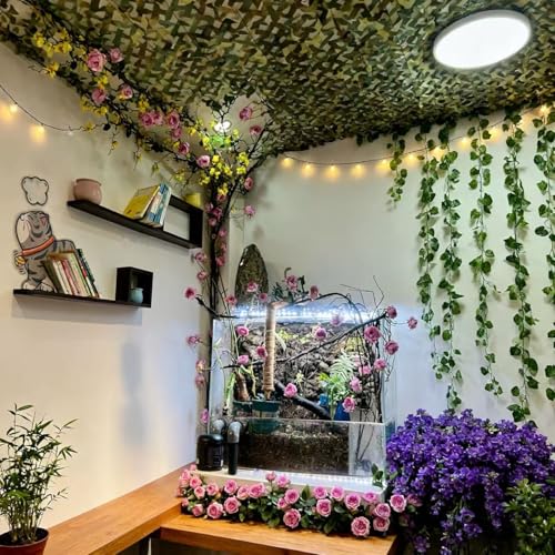 (2pcs) Flexible 118 inch Large Flexible Artificial Tree Fall Vines Twine Wood Branches with Peony Flowers Garland Twig Reptile Climbing Fake Plants for Wedding Arch Christmas Wall Door Hanging - color: Rose Vine