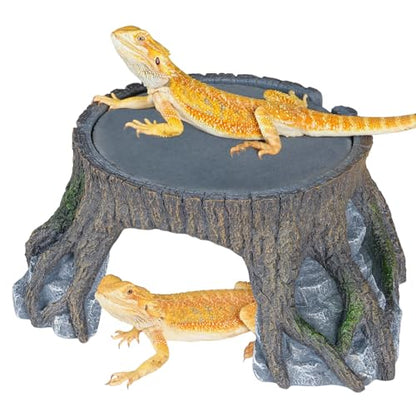 Bearded Dragon Basking Platform, Large Reptile Basking Platform, Reptile Hides and Caves for Adult/Juvenile Bearded Dragon Gecko Lizard Turtle, Climing Slate Heat Rock Hideout