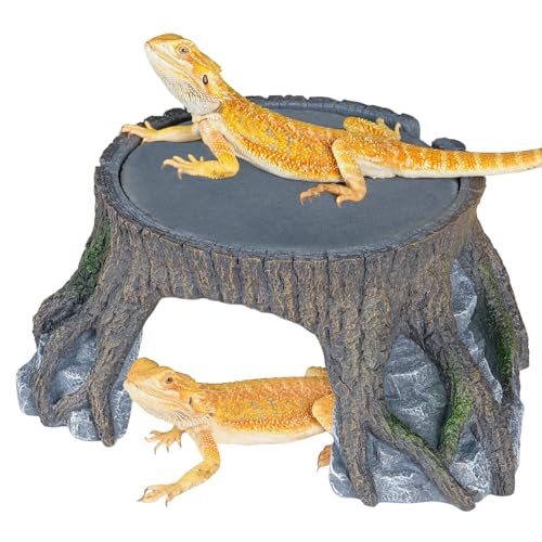 Bearded Dragon Basking Platform, Large Reptile Basking Platform, Reptile Hides and Caves for Adult/Juvenile Bearded Dragon Gecko Lizard Turtle, Climing Slate Heat Rock Hideout