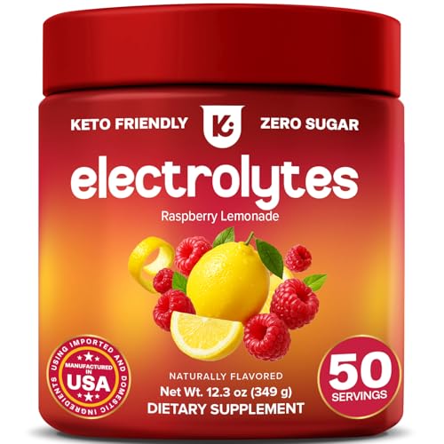 Keppi Electrolytes Powder – Raspberry Lemonade Flavor 50 Servings – No Sugar Hydration Supplement with Magnesium, Potassium, Sodium – Keto, Vegan, Fasting-Friendly, Zero Calorie Electrolyte Drink - size: 50 Servings - Tub