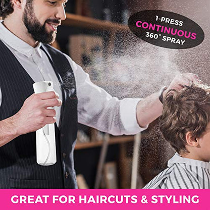 Hair Spray Bottle Continuous Water Mister Spray Empty Ultra Fine for Hair Styling, Pets, Plants, Cleaning, Misting & Skin Care, Salons, for Taming Hair in Morning, Curly Hair, Essential Oil - color: Clear