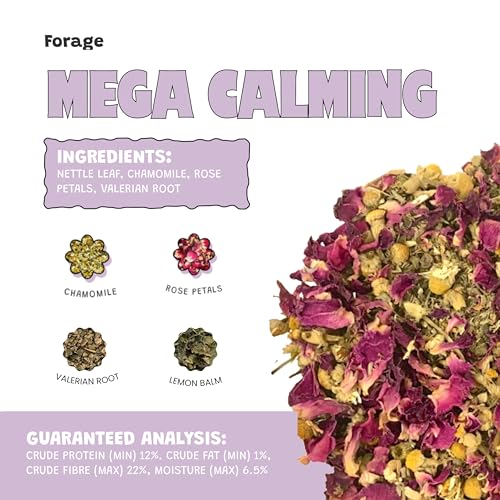 Forage Mix,100% All Natural Botanical Herb Treat for Rabbit Hamster Guinea Pig Chinchilla Chicken Gerbil Degu & Other Small Animals (Calming Forage Mix 25g)