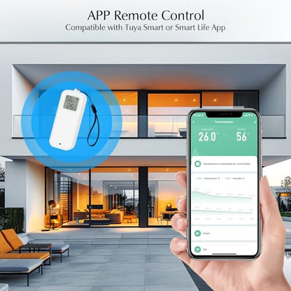 Room Thermometer Indoor, WiFi Humidity Meter with Smart Alert, Data Storage and Calibration, Temperature and Humidity Monitor for Baby Room, Greenhouse, White 2 Pack with Screen - size: Double, style: Minimalist