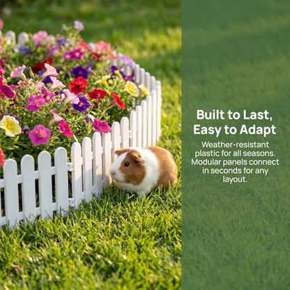 Kisangel 4pcs Tortoise Enclosure Fence Panel, Plastic Pet Fence Barrier for Small Animals Guinea Pigs Reptiles Outdoor Garden Backyard Set