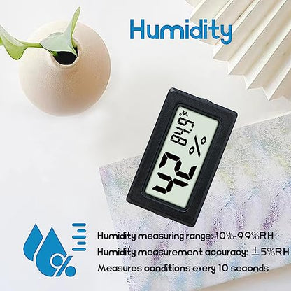 EWPJDK Mini Hygrometer Indoor Humidity Meter Hygrometer Thermometers 4 Pack Humidity Meters Gauge Hygrometer Mini Digital Thermometer Hygrometer for Humidors, Greenhouse, Garden, Cellar (6)