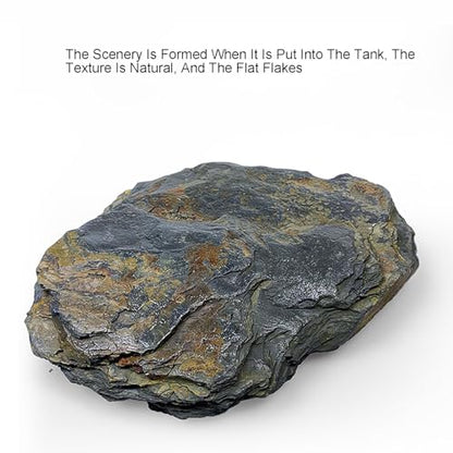 5.5 LBS Irregular Natural Slate Stone Rocks for Aquascaping, Reptile Basking Platforms and Landscape Gravel, Aquarium Bridge Design Kit