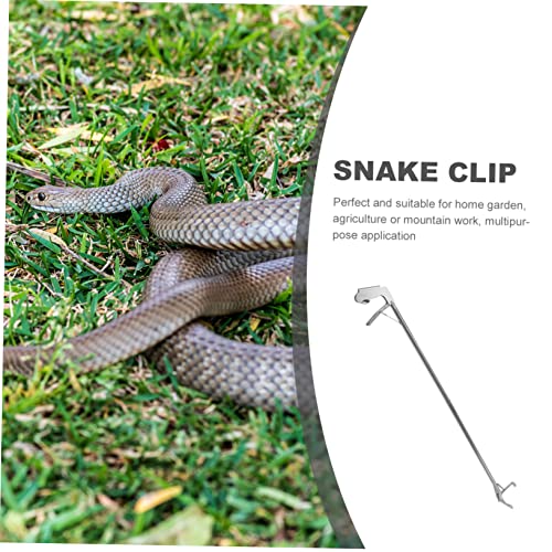 Stainless Steel Snake Catcher Tongs Snake Grabber Tool with Wide Jaw for Handling and Catching Reptiles Ideal Snake Hook for Outdoor Use