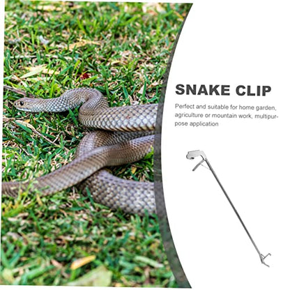 Stainless Steel Snake Catcher Tongs Snake Grabber Tool with Wide Jaw for Handling and Catching Reptiles Ideal Snake Hook for Outdoor Use