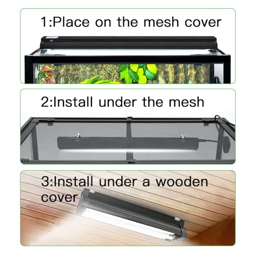 T8 UVB Reptile Light Fixture HO UVB Bulb Lighting Combo Kit, 10.0 UVB Light for Reptiles Terrarium Hood UVA UVB Desert Lamp for Bearded Dragon Turtle Tank (T8 15W 18Inch) - size: 18Inch