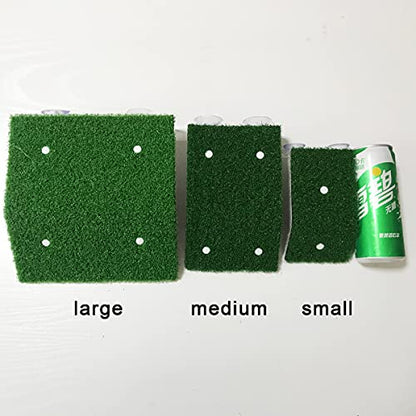 DoubleWood Lawn Turtle Basking Platform Turtle Resting Basking Platform, Simulation Grass Turtle Ramp for Turtle Tank, for Small Reptile Frog Terrapin (Small) - size: Small