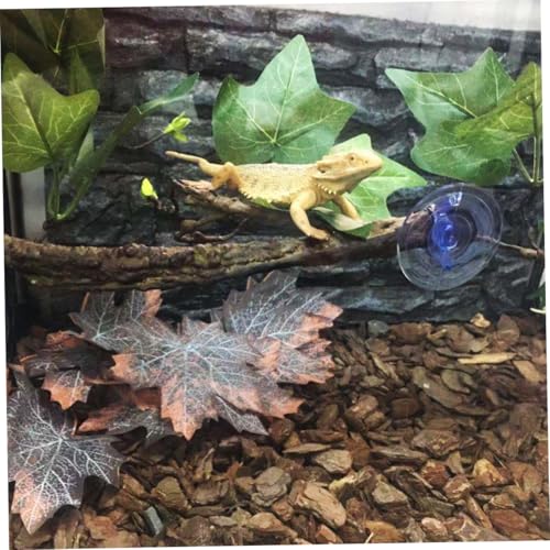 2Pcs Reptile Vines with Suction Cups for Terrarium Climbing and Shelter Stable Jungle Branches for Exotic Lizards Easy to Clean Enclosure Decoration