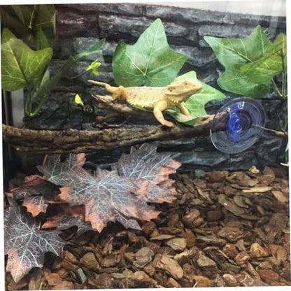 2Pcs Reptile Vines with Suction Cups for Terrarium Climbing and Shelter Stable Jungle Branches for Exotic Lizards Easy to Clean Enclosure Decoration