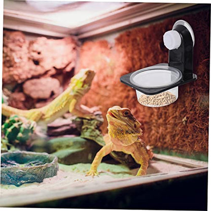 Toddmomy 1set Reptile Food Bowl Cup for Gecko and Lizard Material Feeder Waterfall for Escape Worm Dish