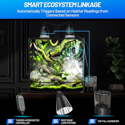 REPTI ZOO Smart WiFi Reptile Fogger with Timing, 4L Reptile Terrariums Humidifier, Fog Machine Mister for Chameleon Frog Turtle Gecko | Misting System Spray Kit for Amphibia, Plants | Linkage Control