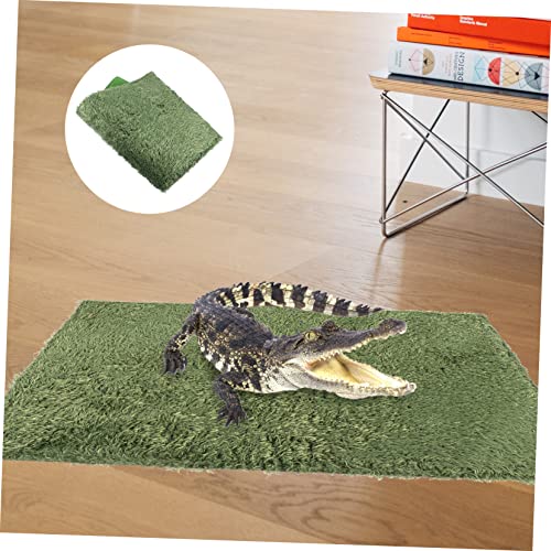 2pcs Reptile Carpet Substrate Liner Natural Simulation Moss Terrarium Mat for Turtles Snakes Lizards Comfortable Habitat Cushion for Reptiles Easy to Clean