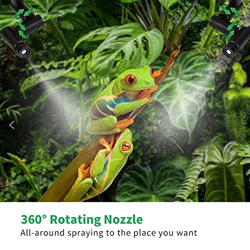 Reptile Misting System with Timer | Reptile Mister with 360°Adjustable Misting Nozzles for Terrariums Amphibian Lizard Snake Frog Plants
