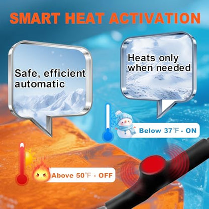 Automatic Heat Tape for Water Pipe Freeze Protection,Self-Regulating Pipe Heat Cable for Metal and Plastic Water Pipes, Built-in Thermostat, Energy-Saving Water Pipe Heat Cable, 100Ft, 120V - style: 100-feet